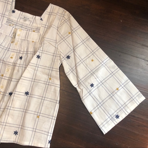 Madewell White Peasant Top Size Medium - Picture 3 of 8